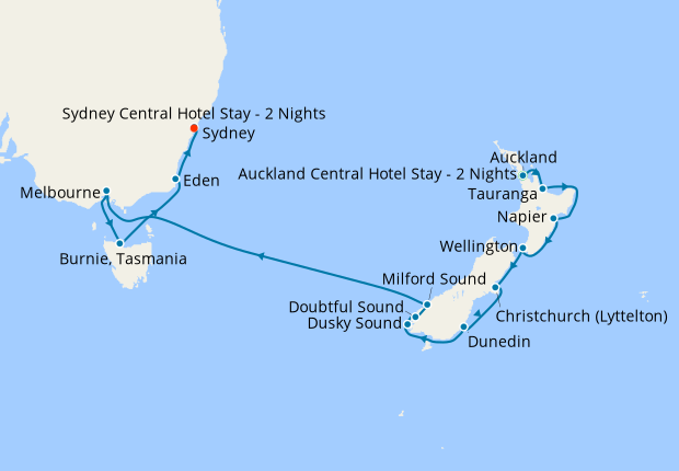Auckland & New Zealand Explorer to S.East Australia & Sydney with Stays