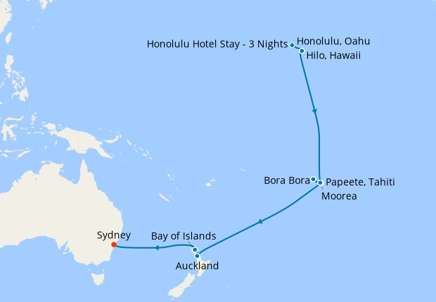 cruises to hawaii and bora bora