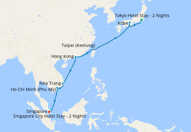 Tokyo, Taiwan & Hong Kong to Vietnam & Singapore with Stays, 18 ...