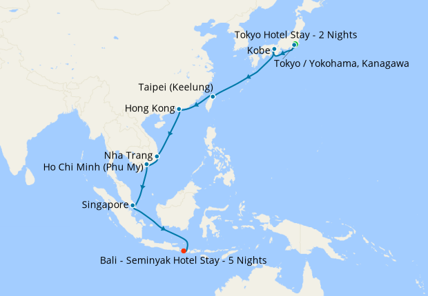 Tokyo, Taiwan & Hong Kong to Southeast Asia & Bali with Stays, 19 ...