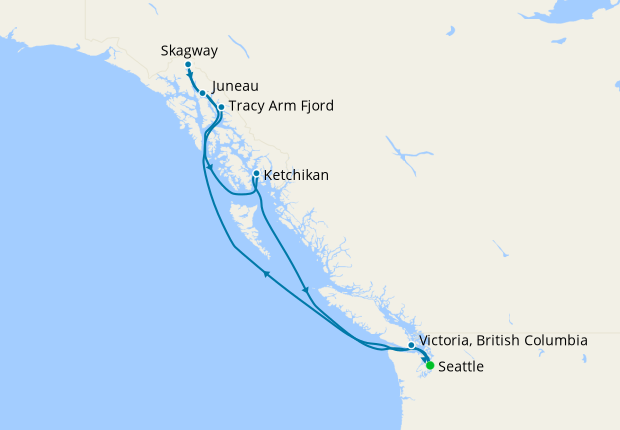 carnival cruise alaska map