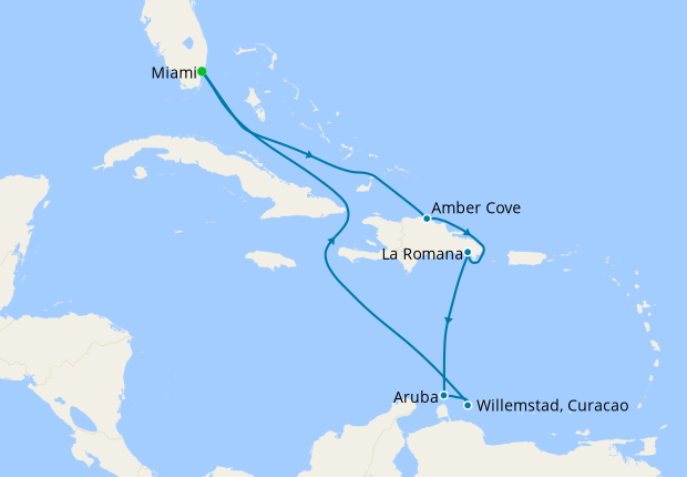 carnival cruise line route map