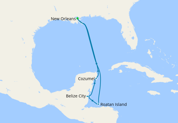 carnival cruise route to cozumel