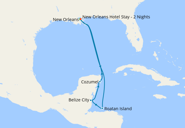 Western Caribbean from New Orleans with Stay