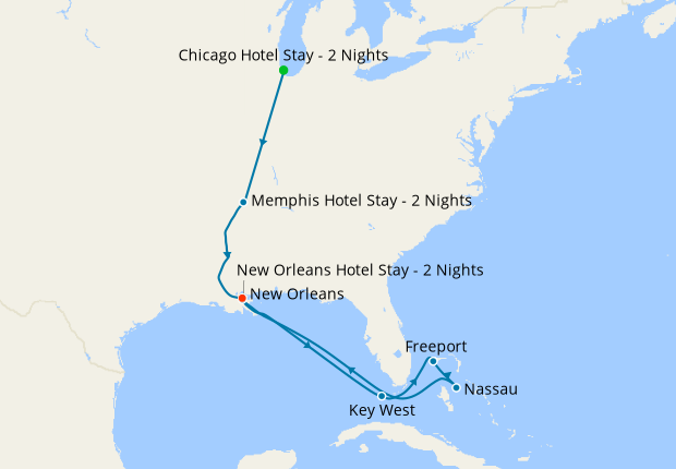 America's Music Cities & Eastern Caribbean from New Orleans with Stays