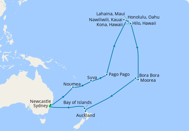 princess cruises from hawaii to australia