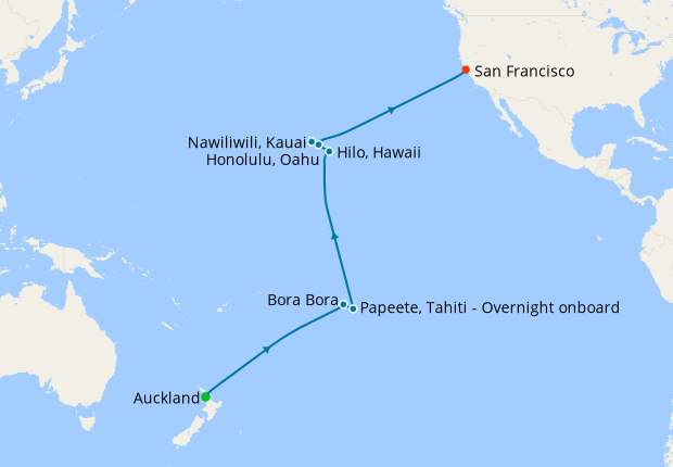 cruise hawaii to auckland
