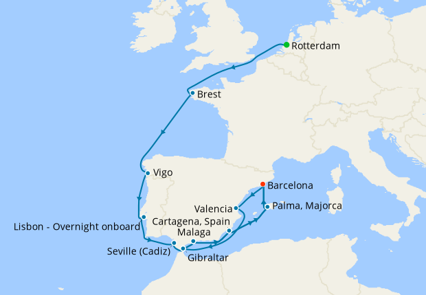travel from spain to amsterdam