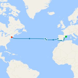 Transatlantic voyage from Barcelona to New York