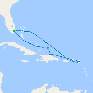 Grand Turk, Bahamas & Eastern Caribbean from Miami