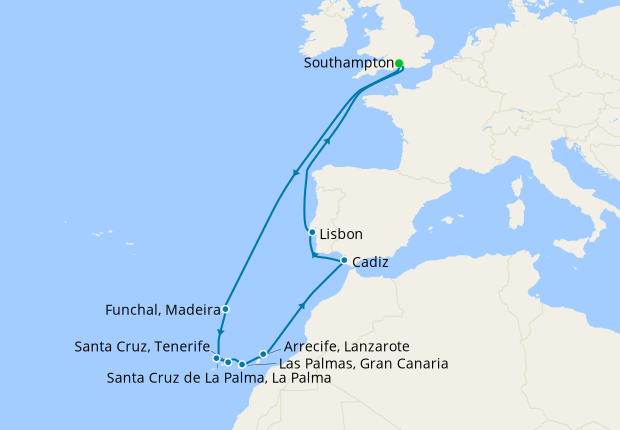 cruises from southampton canary islands