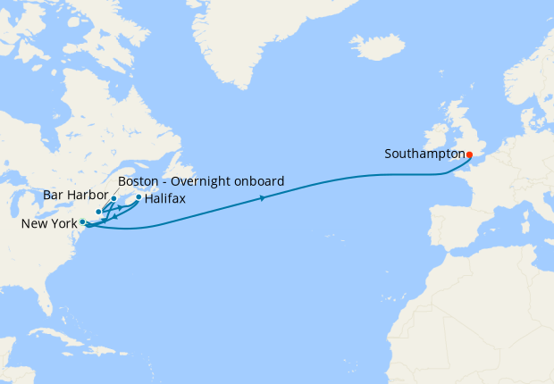 Canada, New England & Transatlantic from New York to Southampton