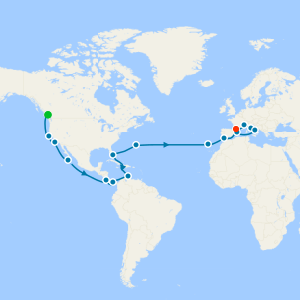 Caribbean to the Med via Panama Canal from Vancouver