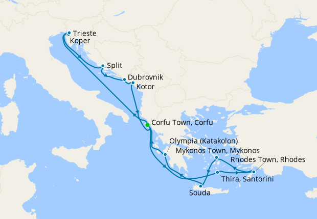 Iconic Islands & Adriatic Explorer from Corfu