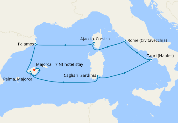 Treasures of the Mediterranean & 7 Nt Majorca Stay