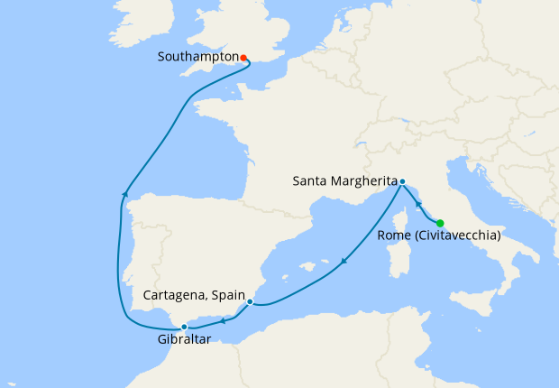 No-Fly Venice Simplon-Orient-Express, Spain & Gibraltar to Southampton