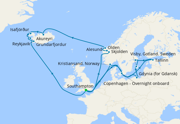 princess cruises ports in northern europe