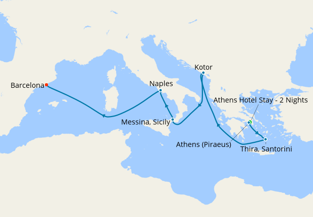 Greece, Italy & Spain from Athens with Stay