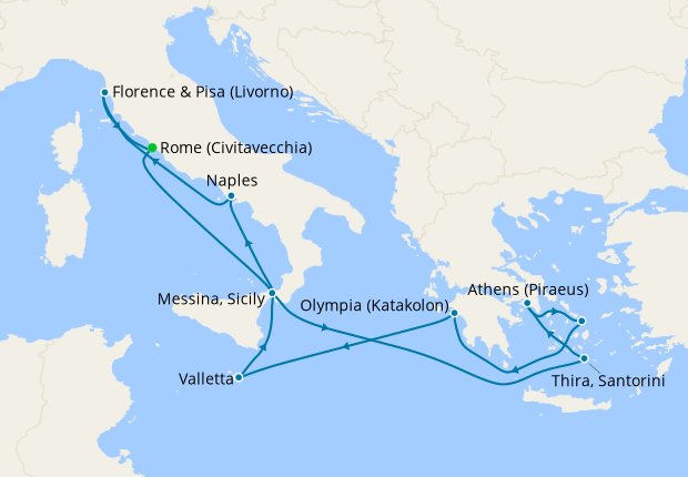 Greece, Croatia & Italy from Rome