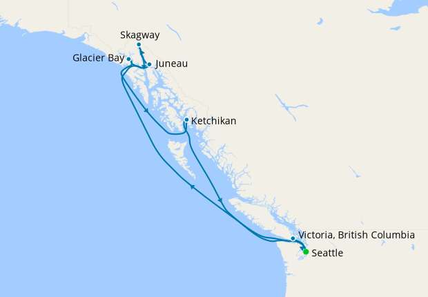 Alaska with Glacier Bay, Skagway & Juneau from Seattle