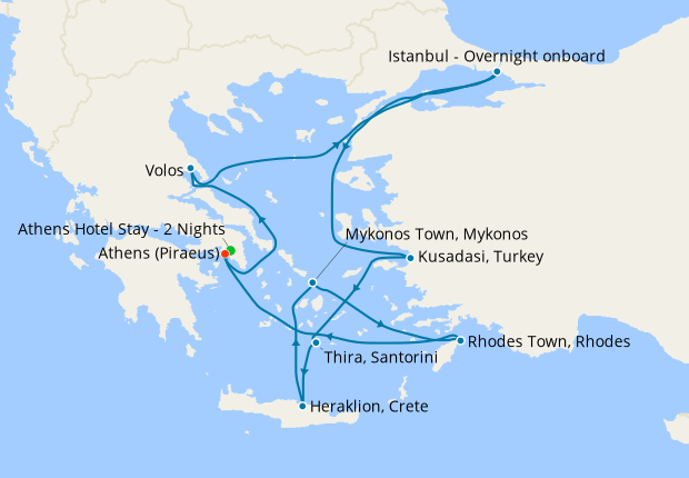 Eastern Mediterranean from Athens with Stay, 24 April 2023 | 11 Nt ...