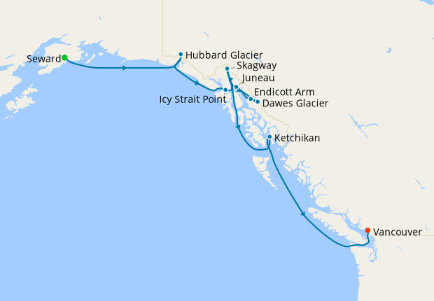 Alaska with Glaciers, Skagway & Juneau from Seward