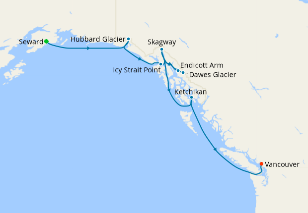 Alaska with Glaciers, Skagway & Juneau from Seward