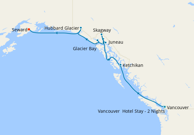 Alaska with Glacier Bay, Skagway & Juneau from Vancouver with Stay