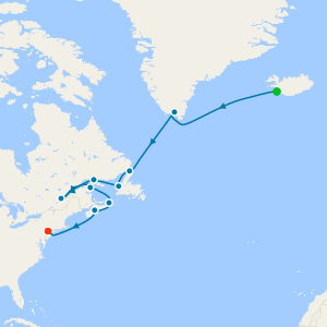 Greenland & Canada from Reykjavik