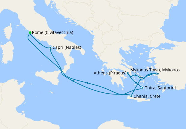 Greek Isles from Rome, 16 May 2022 | 9 Nt | Odyssey of the Seas | 16