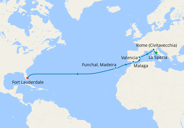 Spanish Transatlantic from Rome to Ft. Lauderdale