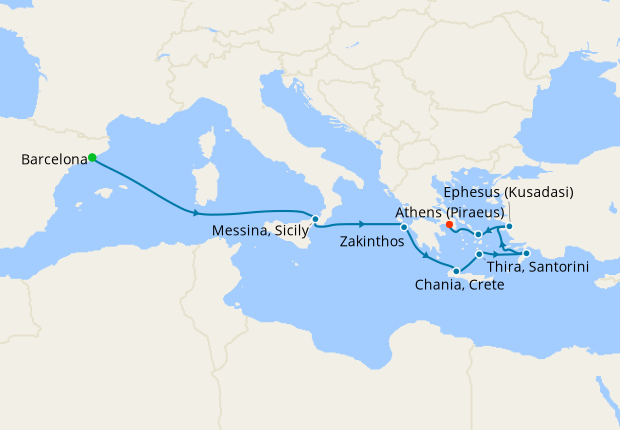 Italy, Turkey & Greece from Tarragona