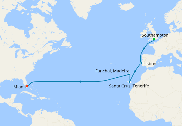 Transatlantic from Southampton to Miami