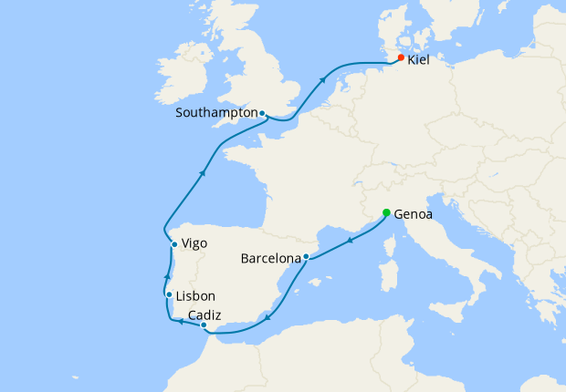 Genoa to Kiel