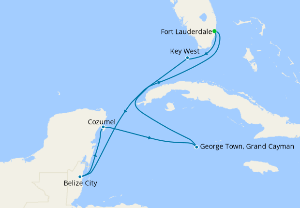 Key West, Belize & Grand Cayman from Ft. Lauderdale