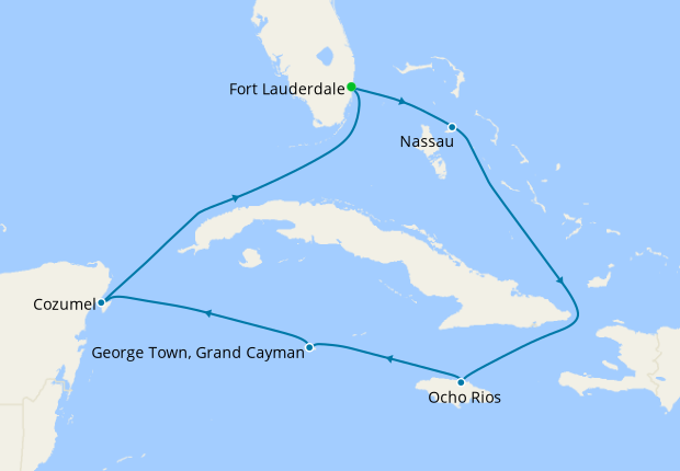 Mexico, Jamaica & Grand Cayman from Ft. Lauderdale