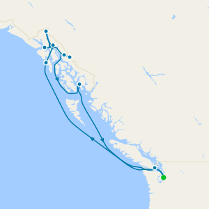 Dawes Glacier, Skagway & Juneau from Seattle