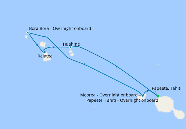 Bora Bora, Moorea & Raiatea from Tahiti