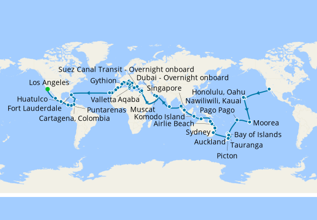 World Cruise Roundtrip from Los Angeles