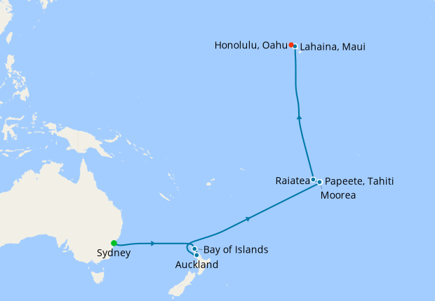 hawaii to sydney cruise october 2023