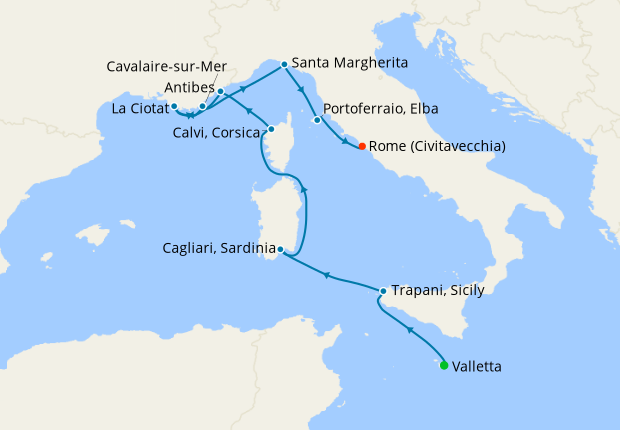 Riviera & Italian Idyll from Valletta to Rome