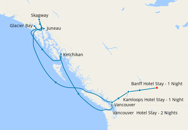 Alaska with Inside Passage from Vancouver & Rocky Mountaineer Classic Tour