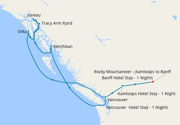 Alaska Multi Glacier Experience from Vancouver  & Rocky Mountaineer Classic Tour
