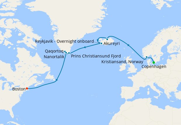 Arctic Crossing from Copenhagen to Boston, 4 September 2022 | 14 Nt