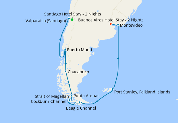 Santiago & South American Passage to Buenos Aires with Stays