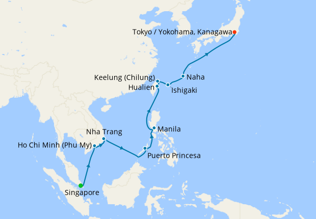 singapore to japan cruise 2023