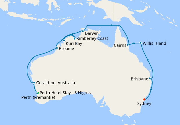 Northern Australian Explorer from Perth to Sydney with Stay