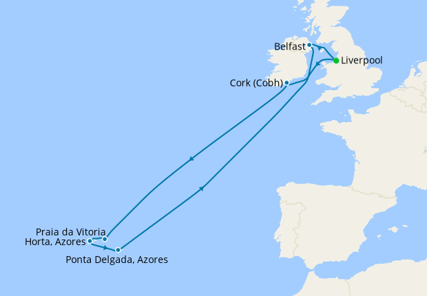 Scenic Islands of the Azores from Liverpool