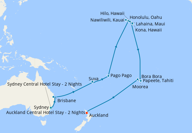 Hawaii, Tahiti & South Pacific from Sydney to Auckland with Stays