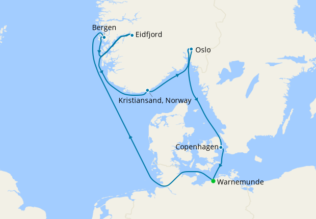Germany, Norway & Denmark from Warnemunde